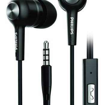 Philips Audio SHE1505 Wired in Ear Earphones with Mic (Black)
